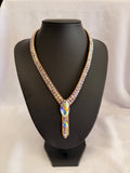 Large 3 Stone Drop Necklace