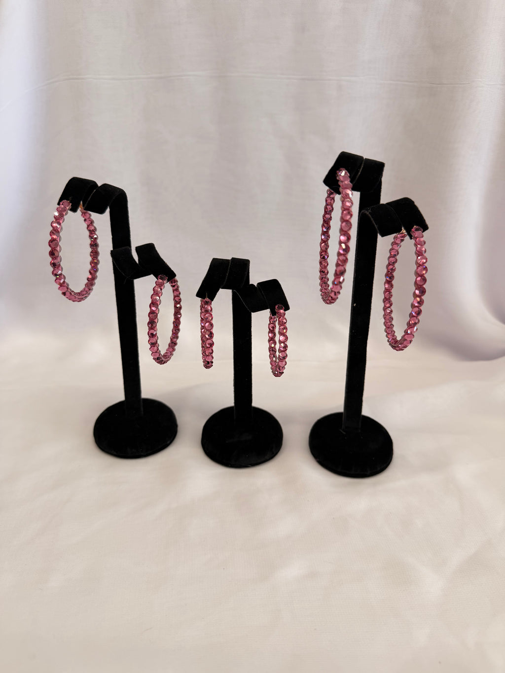 Skinny "Glitz" Hoop Earrings