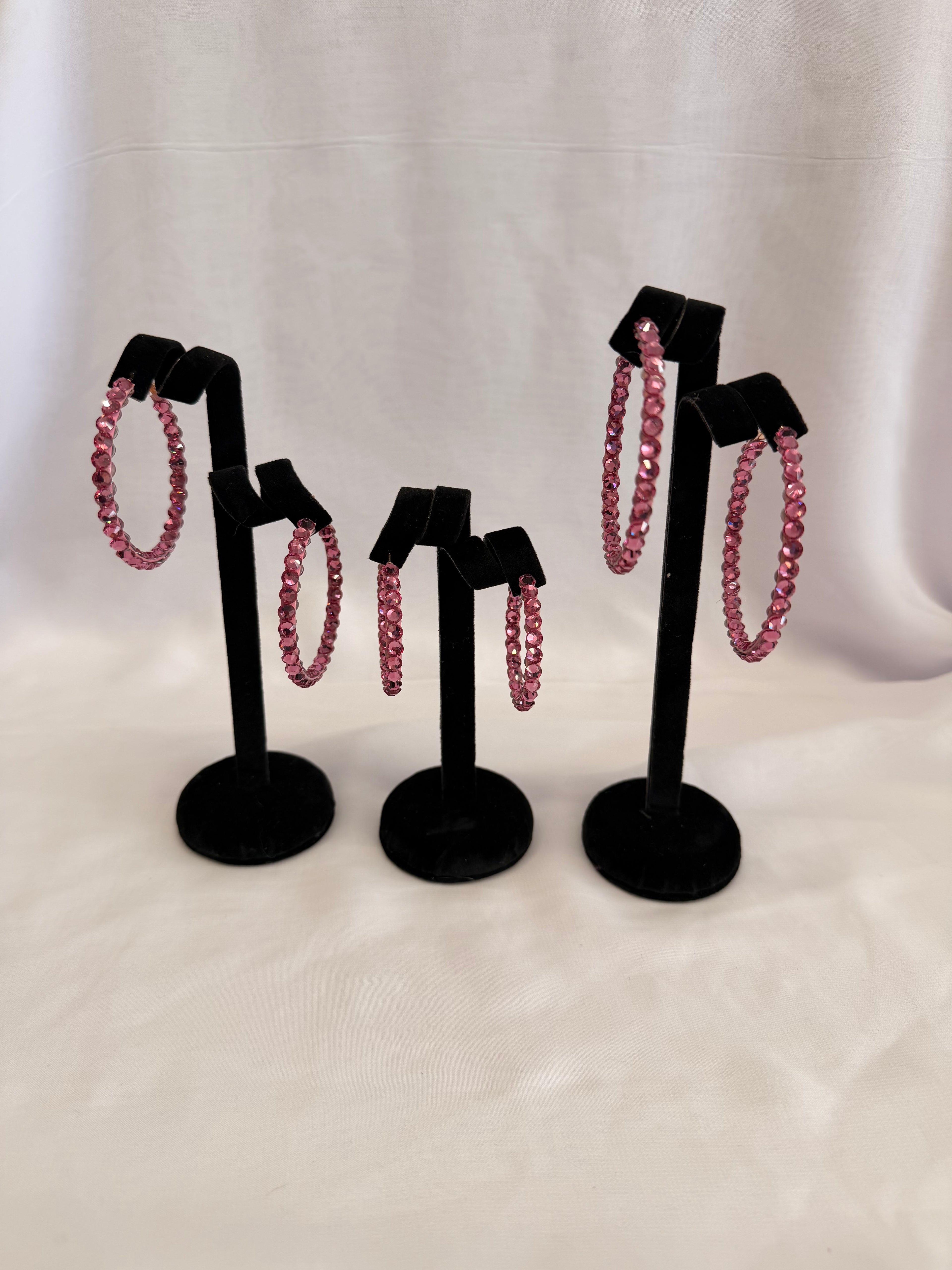 Skinny "Glitz" Hoop Earrings