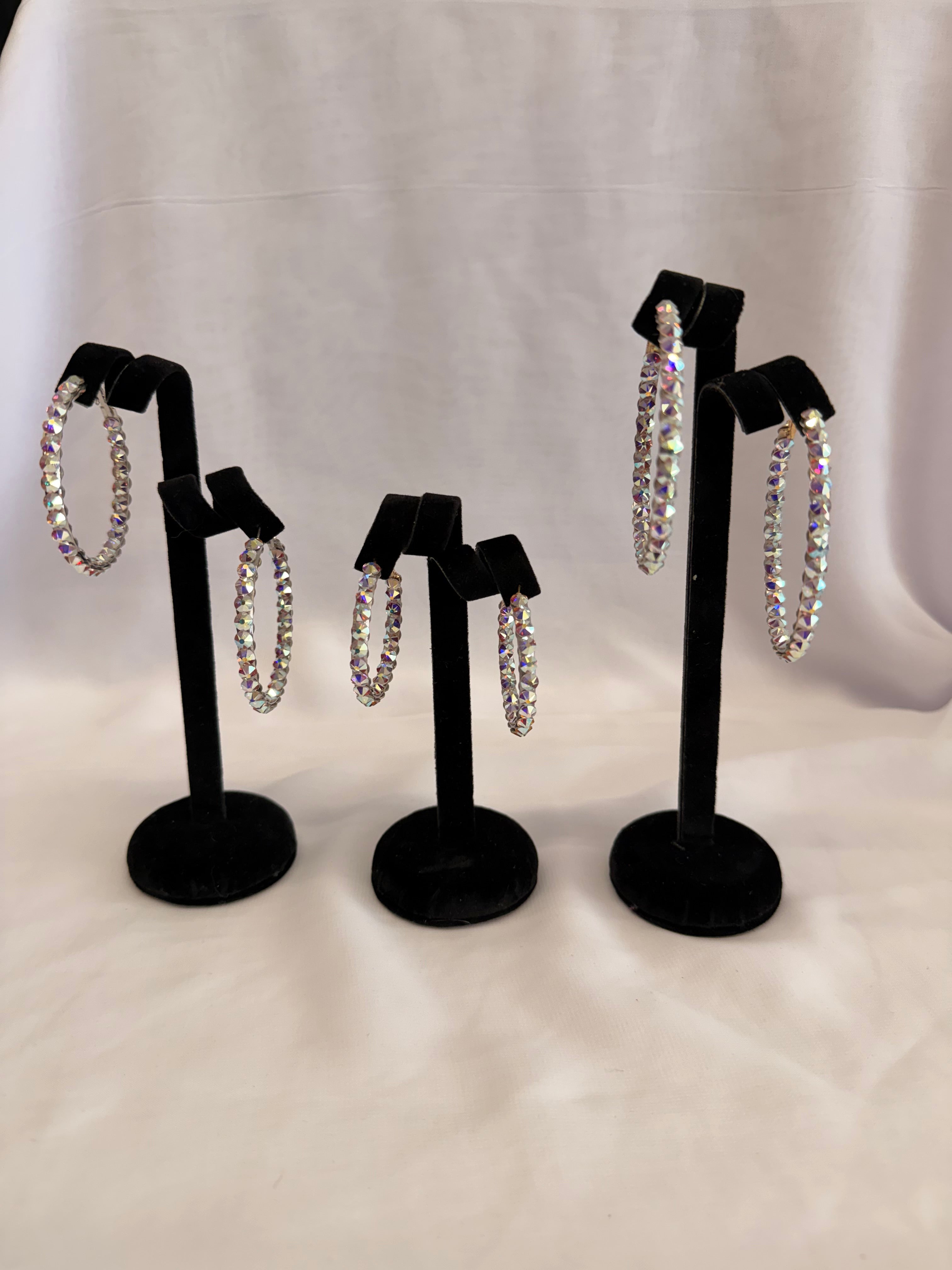 Skinny "Glitz" Hoop Earrings
