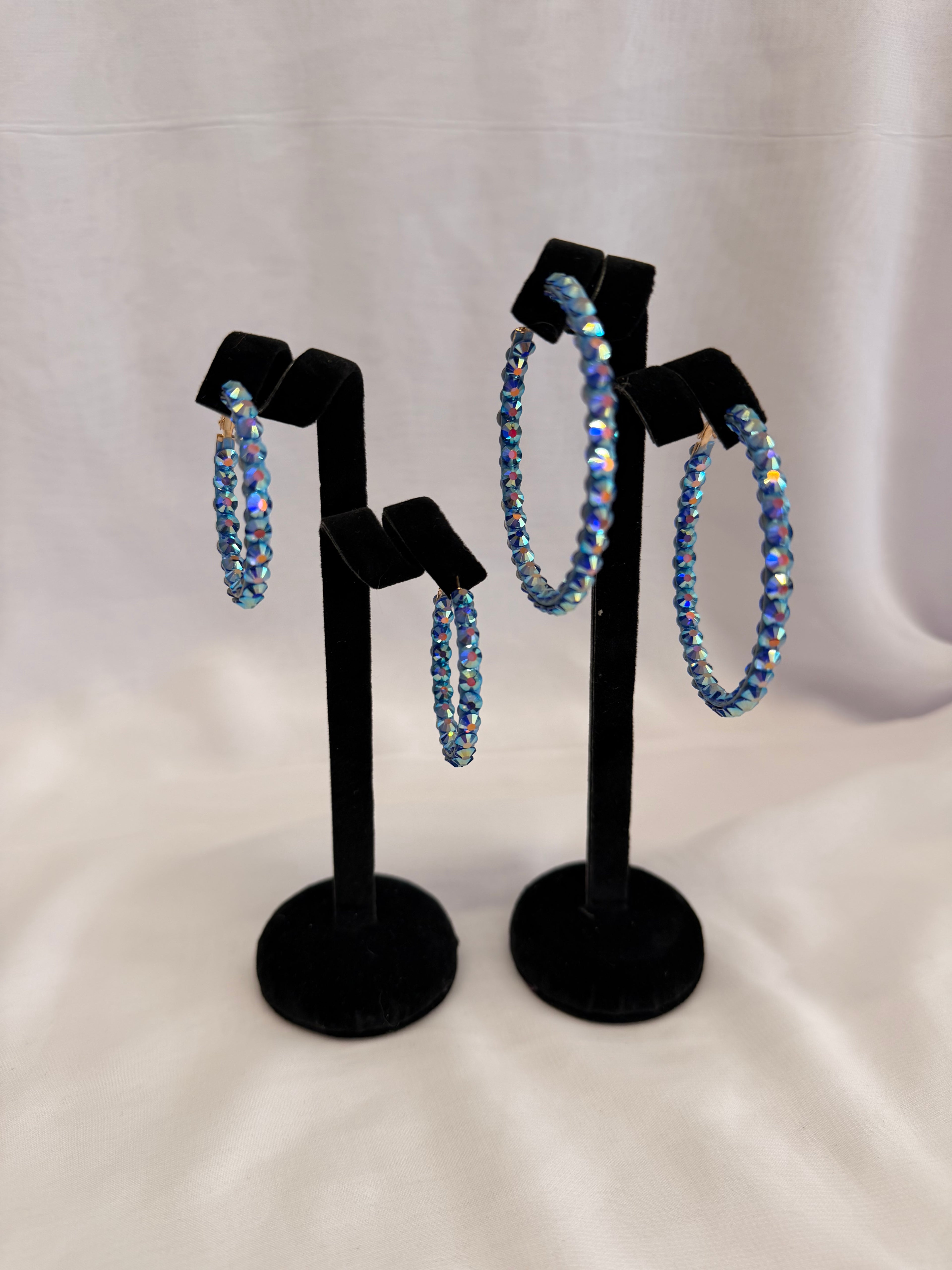 Skinny "Glitz" Hoop Earrings