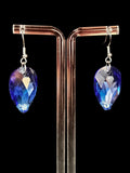 Blackpool Bling 1-drop performance competition earring in size Large featuring a single pear cut Sapphire Blue stone, also known as a tear drop or raindrop design for ballroom and Latin dance.
