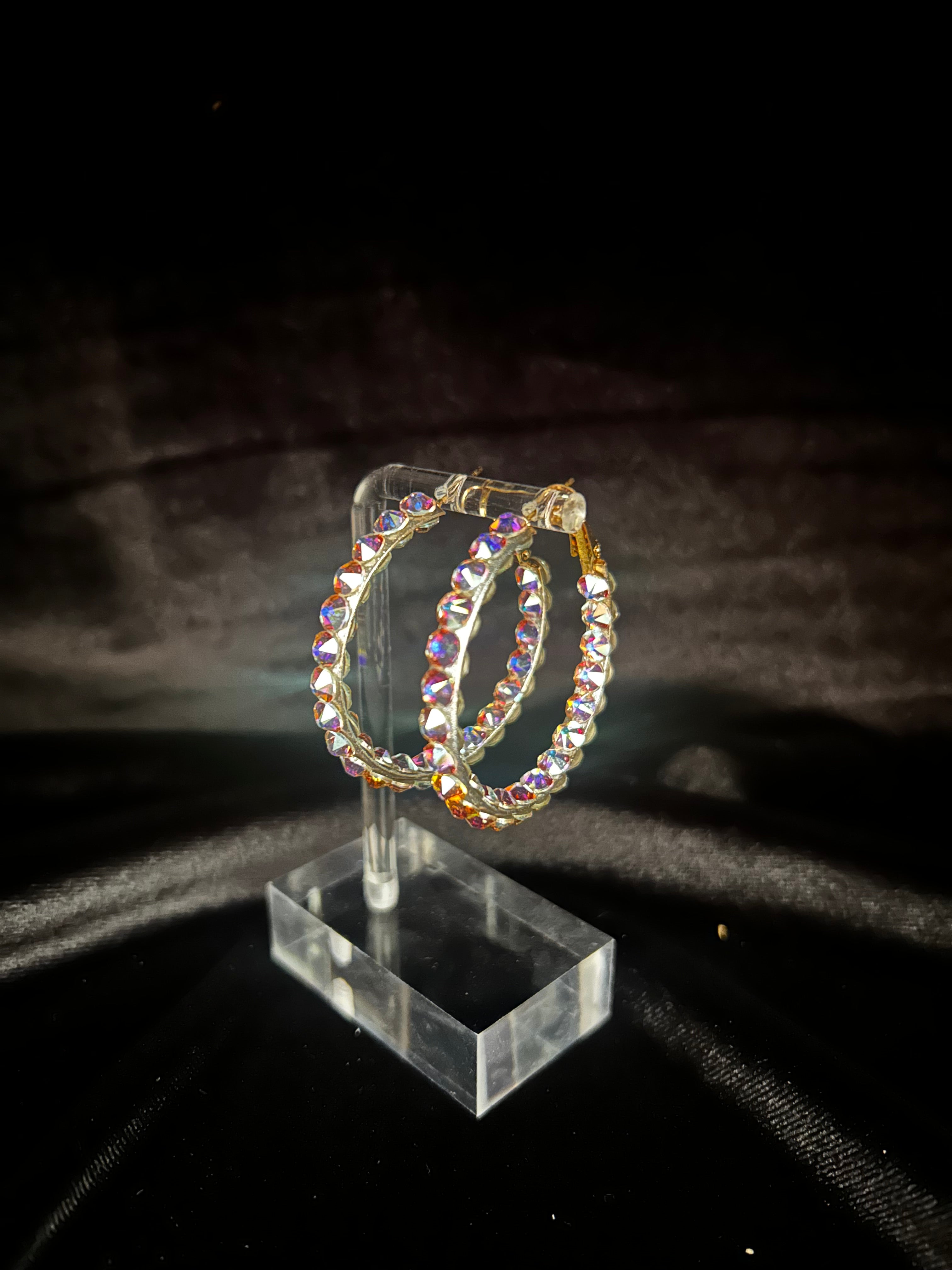 Skinny "Glitz" Hoop Earrings