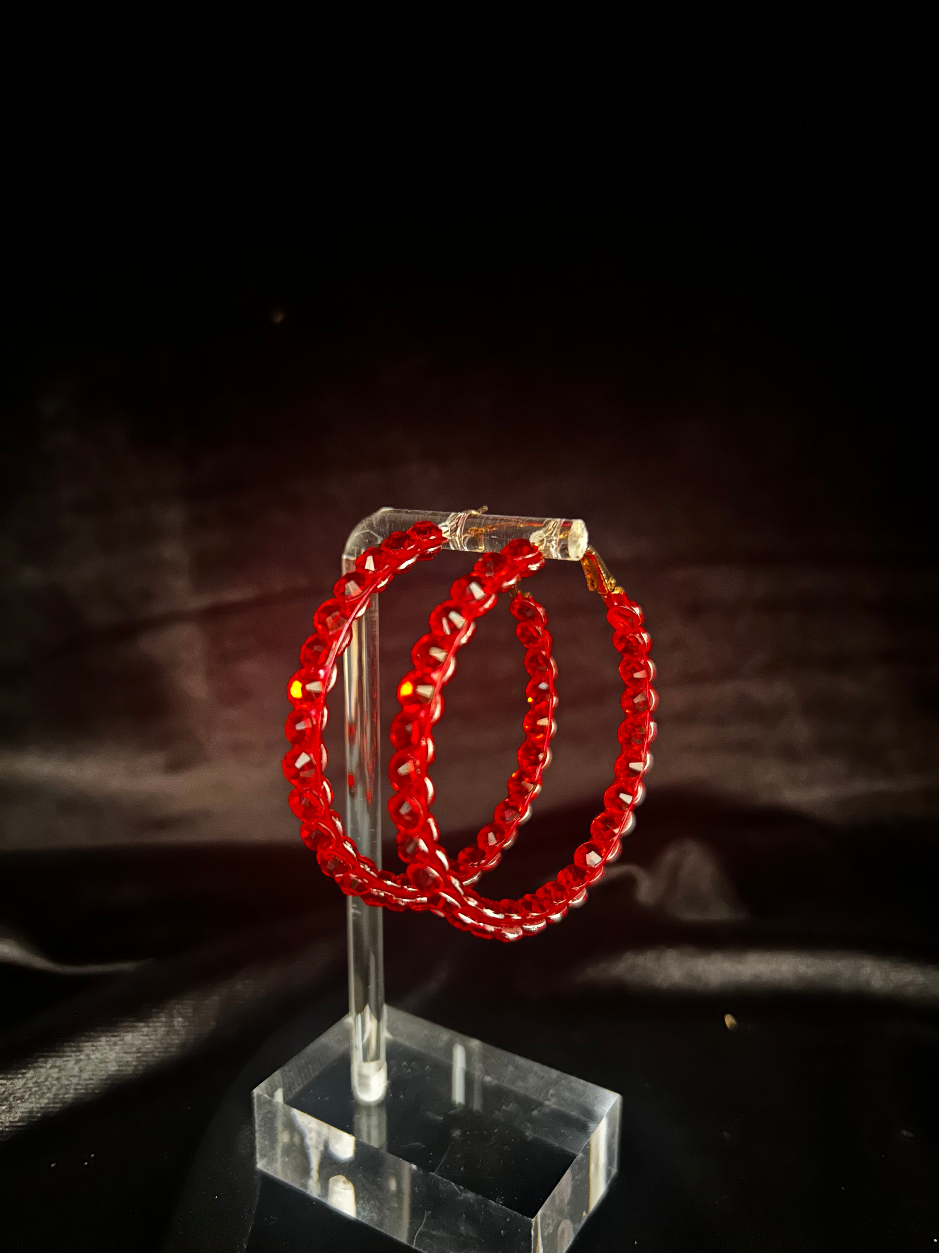 Skinny "Glitz" Hoop Earrings