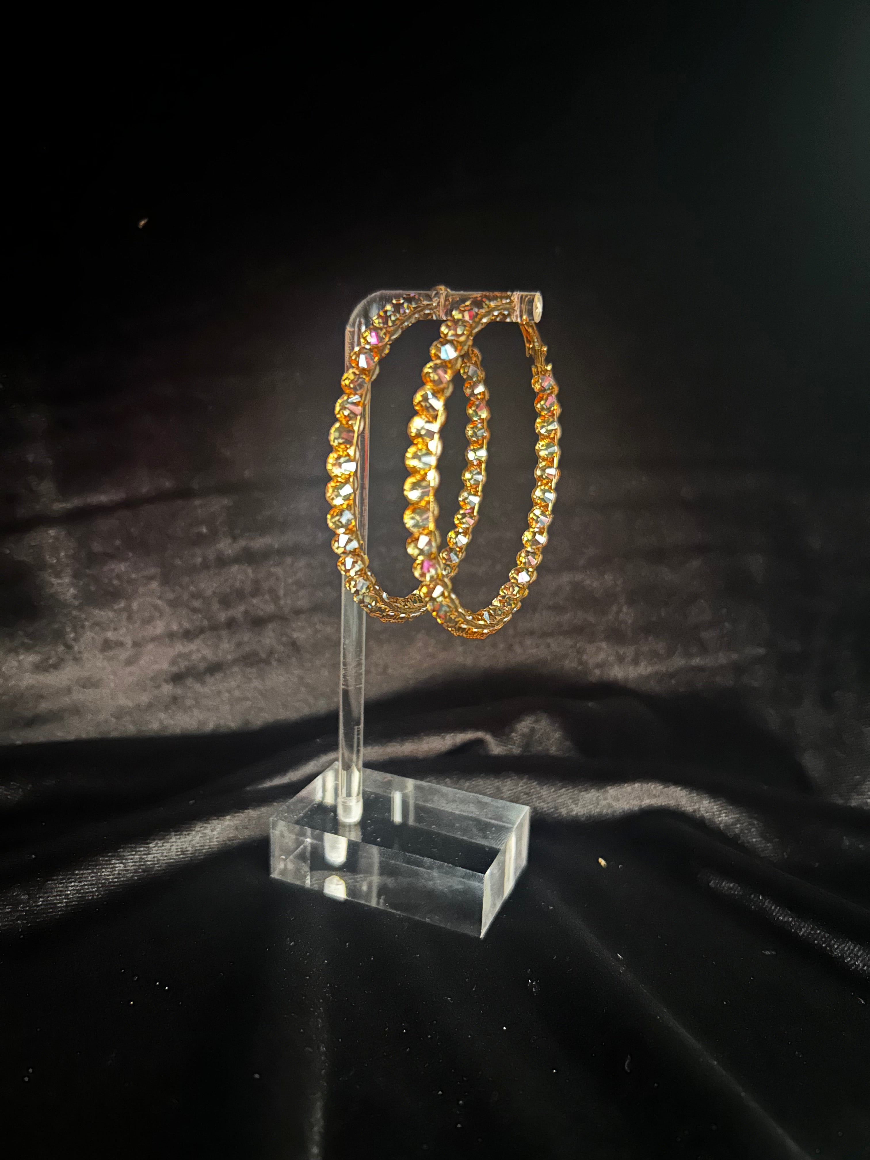Skinny "Glitz" Hoop Earrings